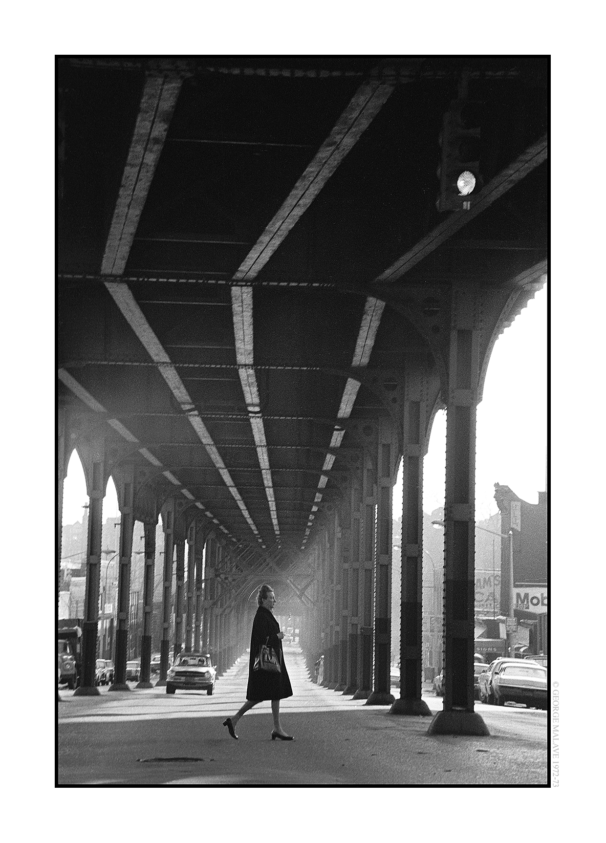 George Malave, Light Shaft under El, Third Ave El - Bronx series, 1972-73.