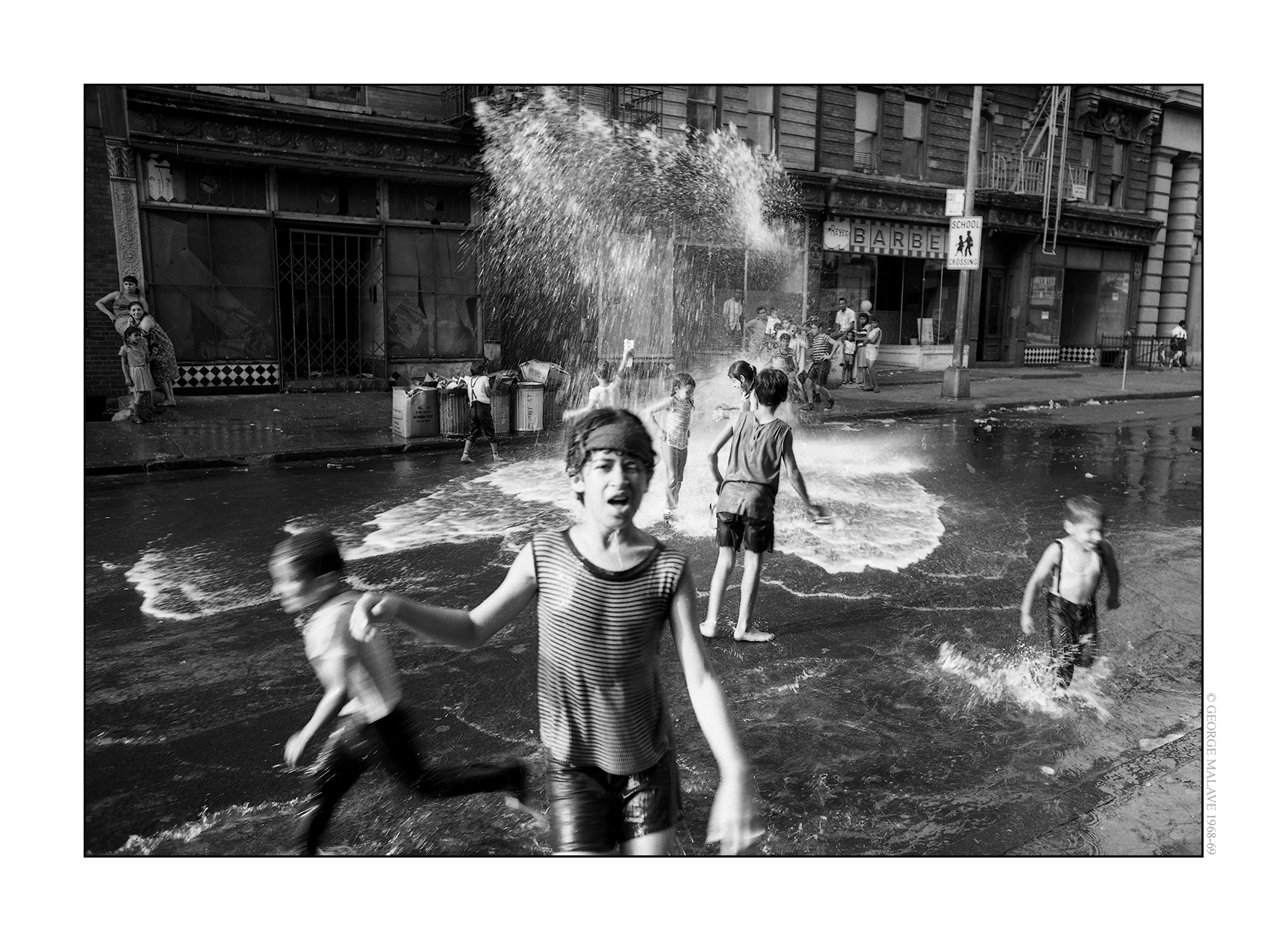 George Malave, Summer Shower, Varet Street Kids series, 1968-1969.