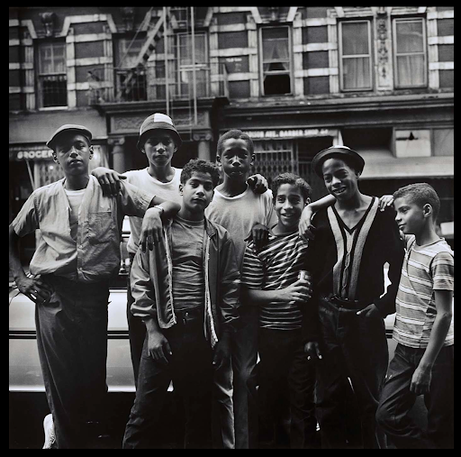 Hiram Maristany, Group of Young Men on 111th Street, 1966. Courtesy of the Smithsonian American Arts Museum Archive.