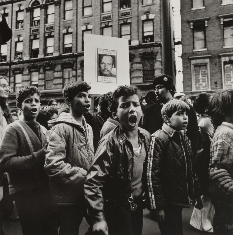 Hiram Maristany, Children in the funeral march of Julio Roldán, 1970. Courtesy of the Smithsonian American Arts Museum Archive.