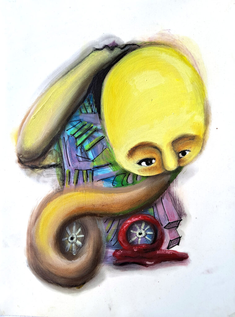 Tricia McLaughlin, Bloody Flat Tire, Phantasmachina series, 2022.