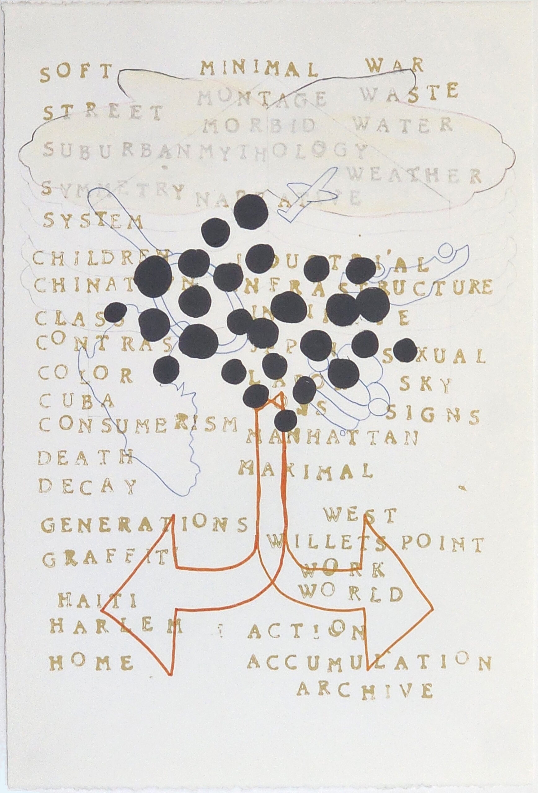 Rejin Leys & Thiago Szmrecsanyi Reimagine 8, from the series Reimagining Artists Spaces, 2024 Mixed media drawing, 22” x 15”